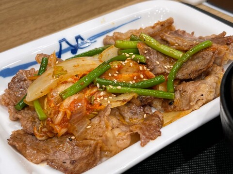 【松屋】牛焼肉ピリ辛炒め定食【焼肉定食】