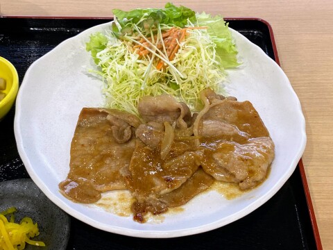 【萩・石見空港】キッチンそらら「空港はちみつ使用 豚の生姜焼き定食」（2020年12月）【鳥取県益田市】