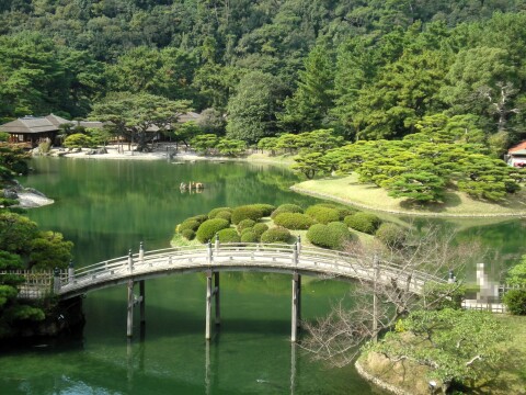 【特別名勝】栗林公園内「偃月橋」（2011年11月）【香川県高松市】