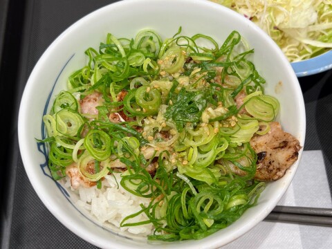 【松屋】「元祖ネギ塩厚切り豚カルビ丼」（2025年5月撮影）【終売済】