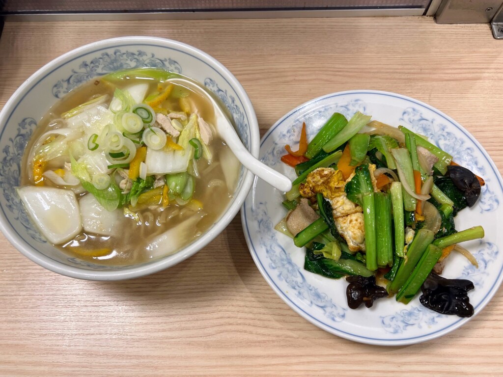 【ぎょうざの満洲】「鶏ゆず白菜麺」と「小松菜と玉子炒め」（2026年2月）【期間限定】