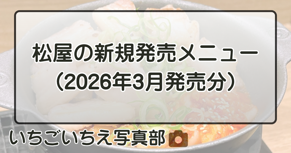 《詳しく知りたい》松屋の新規販売メニュー（2026年3月発売分） | いちごいちえ写真部