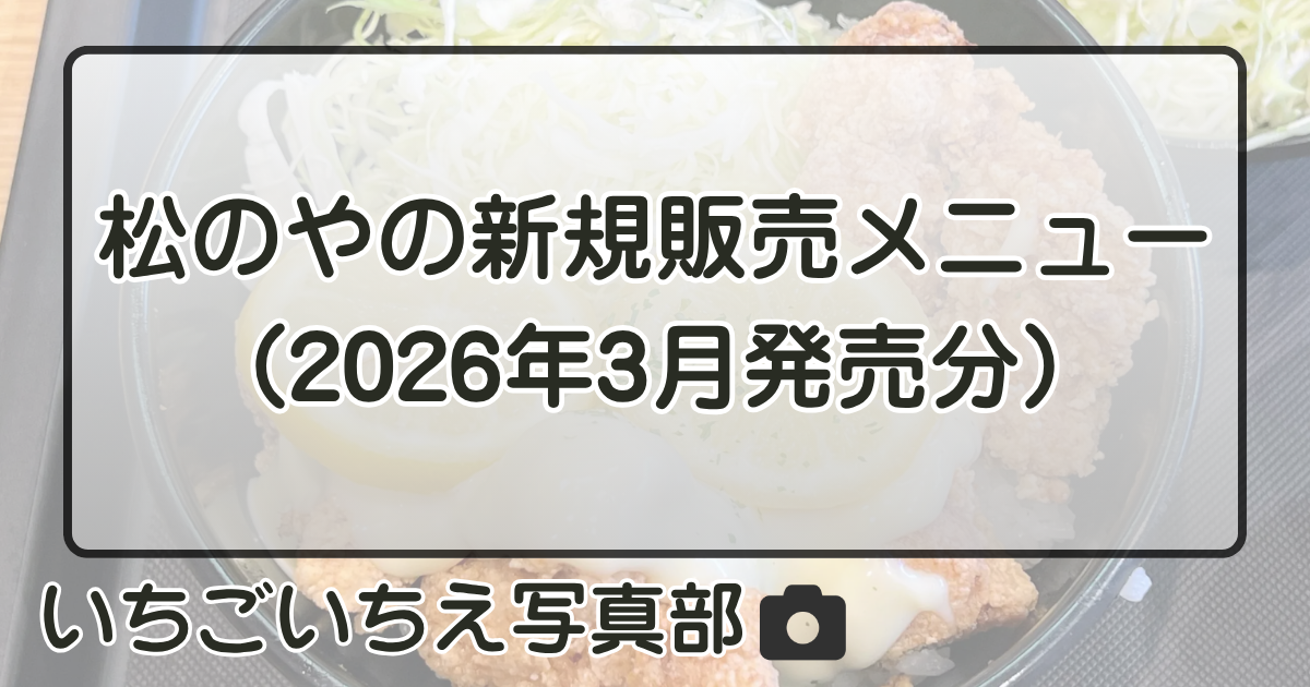 《詳しく知りたい》松のやの新規販売メニュー（2026年3月発売分） | いちごいちえ写真部